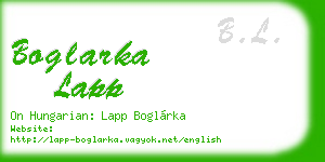 boglarka lapp business card